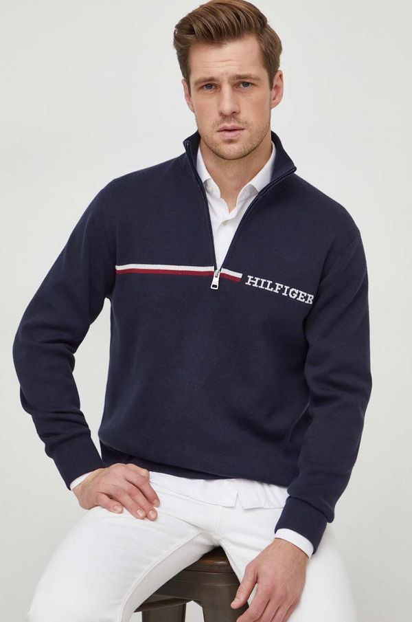 Tommy Hilfiger Pulover Tommy Hilfiger moški, mornarsko modra barva