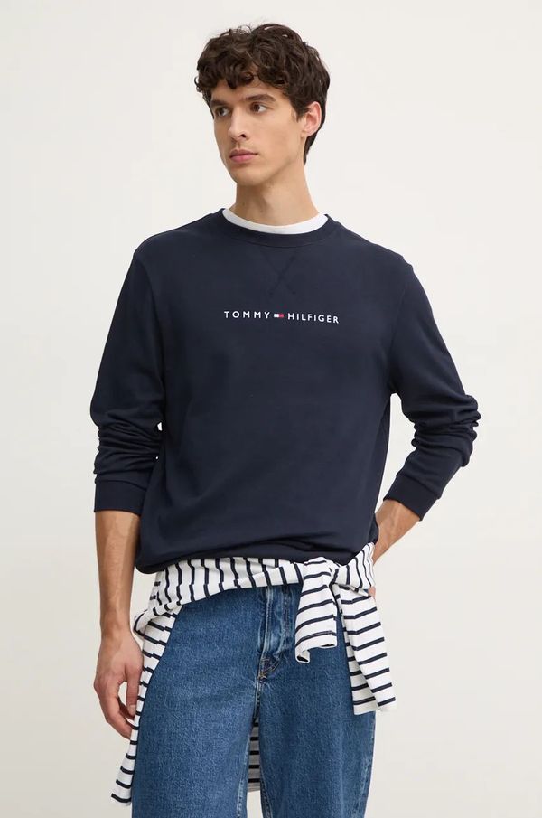 Tommy Hilfiger Pulover Tommy Hilfiger moški, mornarsko modra barva, UM0UM03346