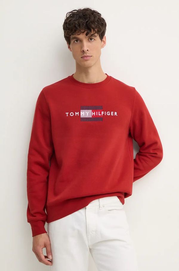 Tommy Hilfiger Pulover Tommy Hilfiger moški, rdeča barva, MW0MW35541