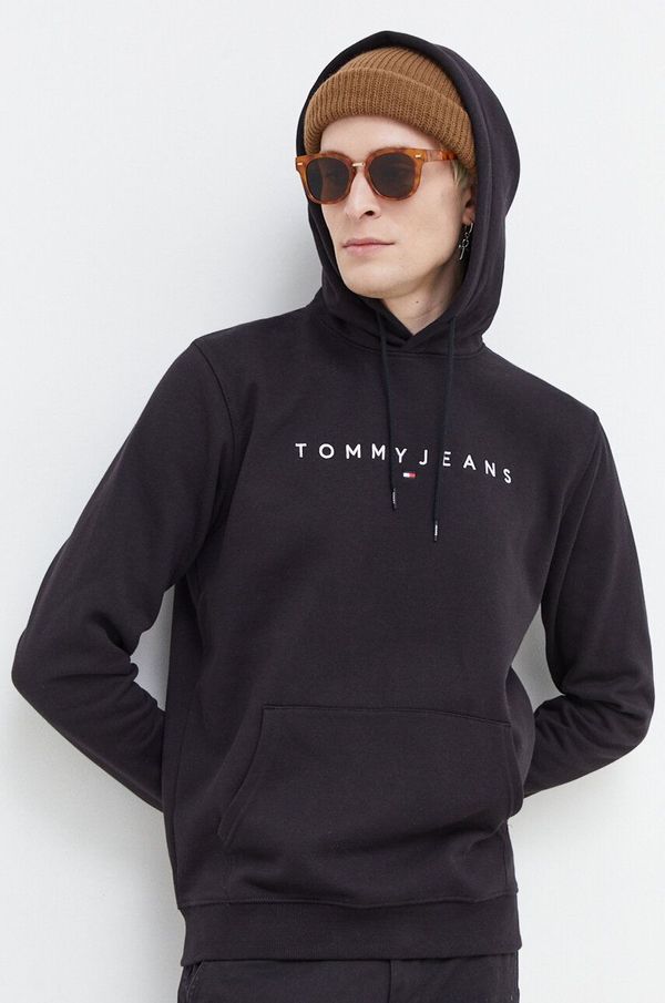 Tommy Jeans Pulover Tommy Jeans moška, črna barva, s kapuco