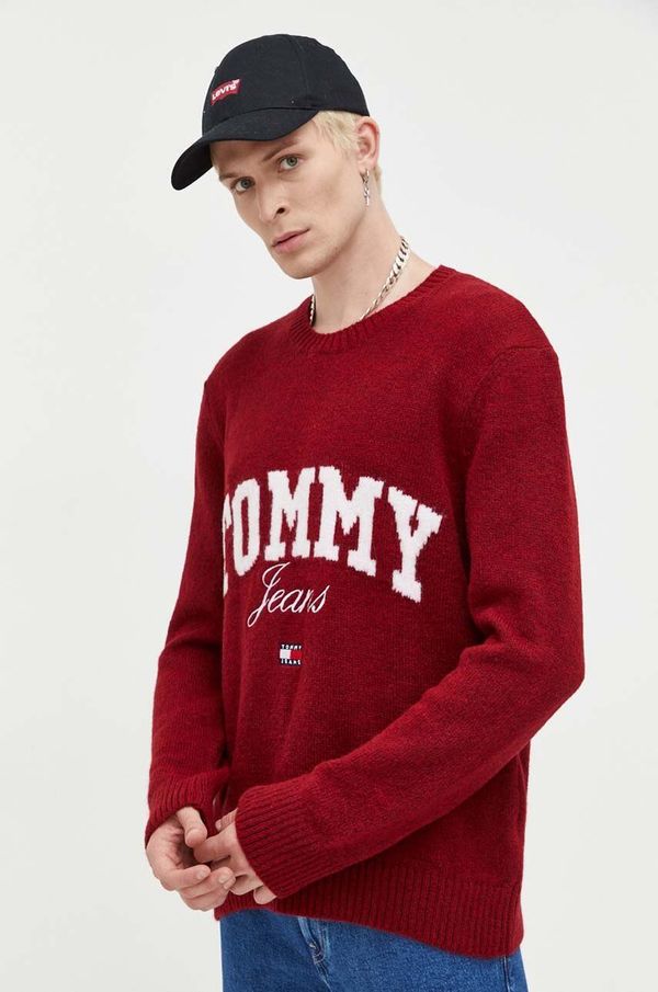 Tommy Jeans Pulover Tommy Jeans moški, bordo barva