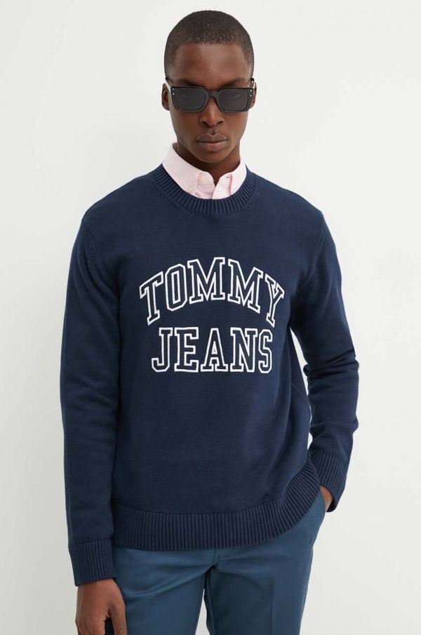 Tommy Jeans Pulover Tommy Jeans moški, mornarsko modra barva, DM0DM19178