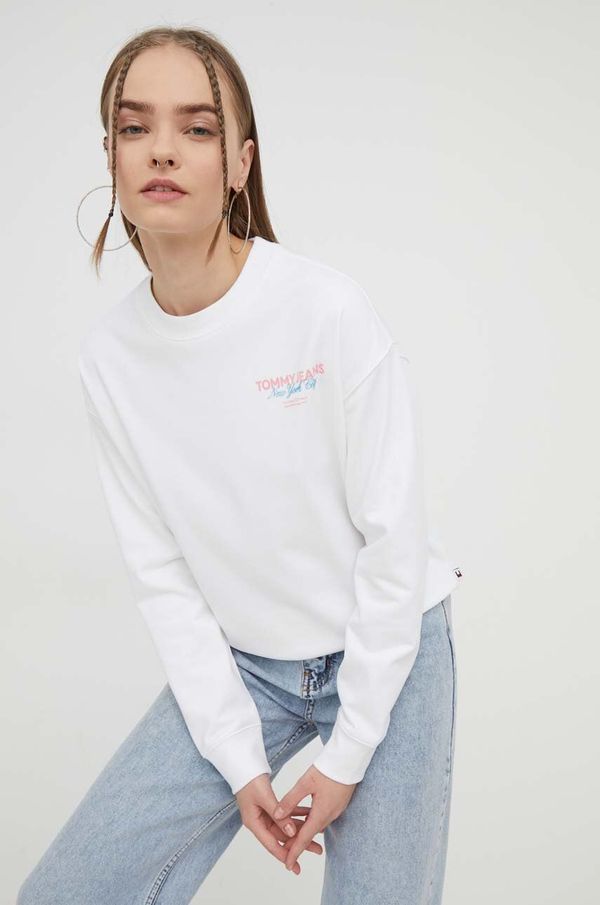 Tommy Jeans Pulover Tommy Jeans ženska, bela barva