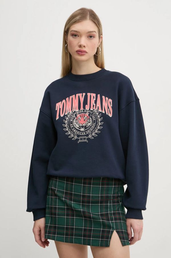 Tommy Jeans Pulover Tommy Jeans ženski, mornarsko modra barva, DW0DW20211