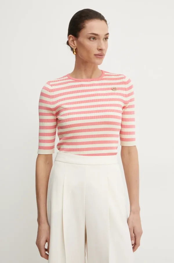 Twinset Pulover Twinset ženski, bež barva, 251TP3470