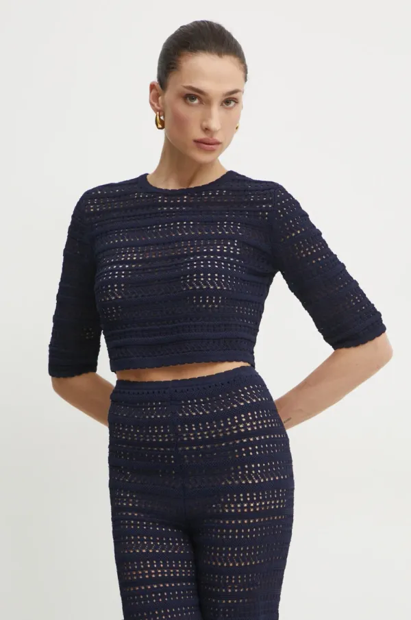 Twinset Pulover Twinset ženski, mornarsko modra barva, 251TP3192