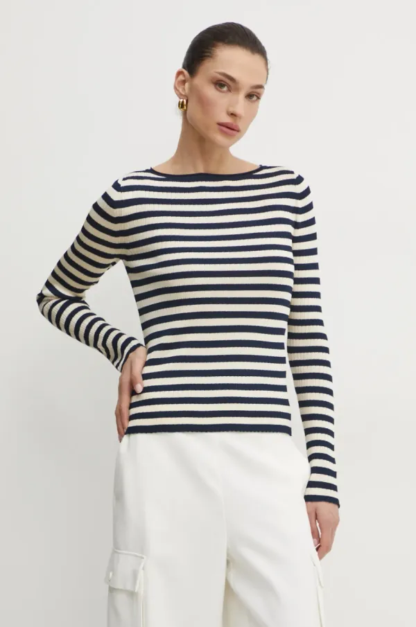 Twinset Pulover Twinset ženski, mornarsko modra barva, 251TP3471