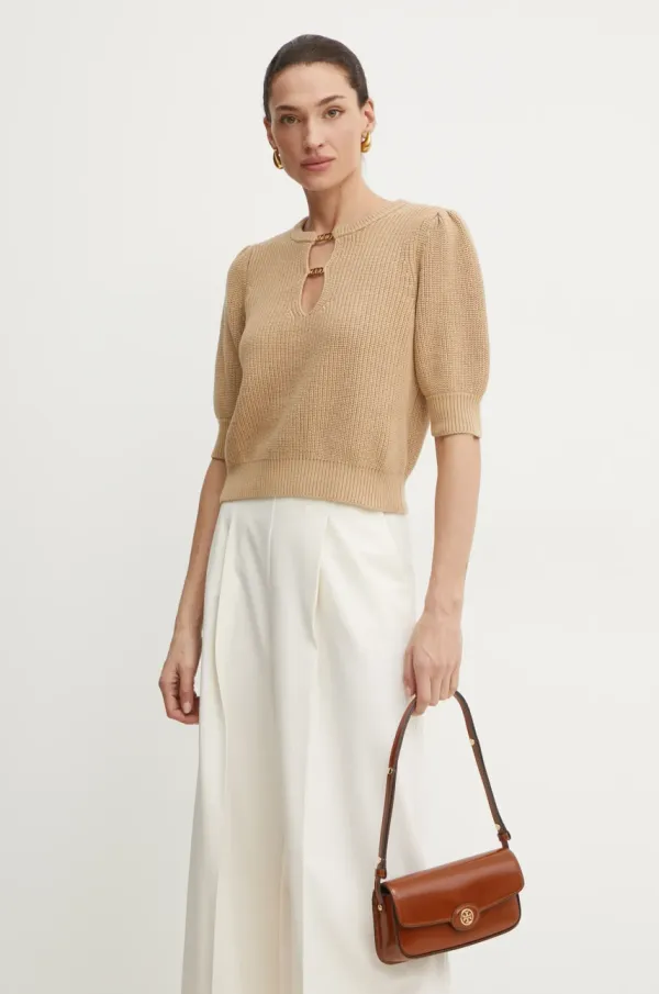 Twinset Pulover Twinset ženski, rjava barva, 251TP3172