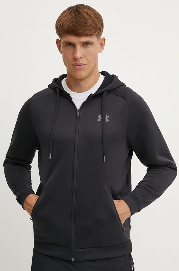 Under Armour Pulover Under Armour Armour Fleece Pro moški, črna barva, s kapuco, 1386582