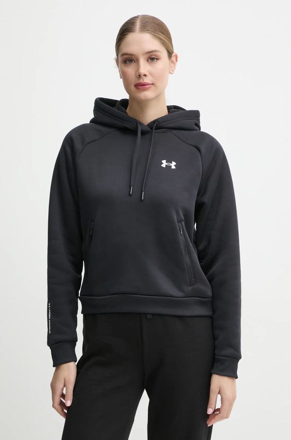 Under Armour Pulover Under Armour Armour Fleece Pro ženski, črna barva, s kapuco, 1386504