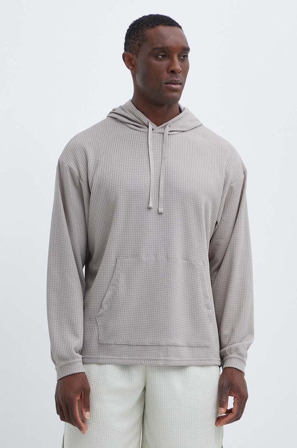 Under Armour Pulover Under Armour moška, bež barva, s kapuco