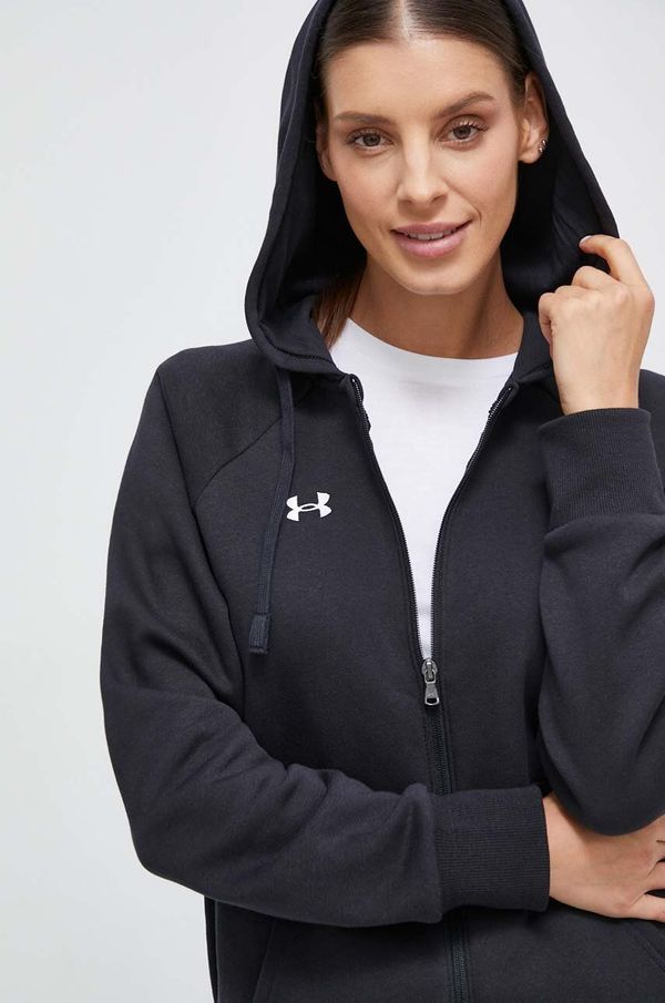 Under Armour Pulover Under Armour ženska, črna barva, s kapuco