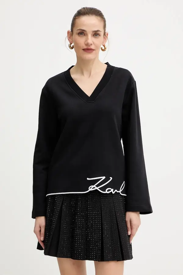 Karl Lagerfeld Pulover z bombažem Karl Lagerfeld