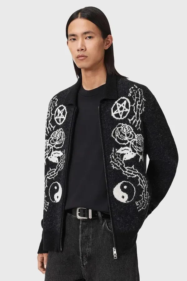 AllSaints Pulover z dodatkom alpake AllSaints