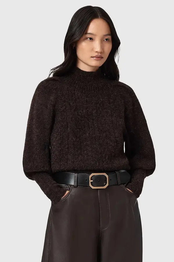 AllSaints Pulover z dodatkom alpake AllSaints