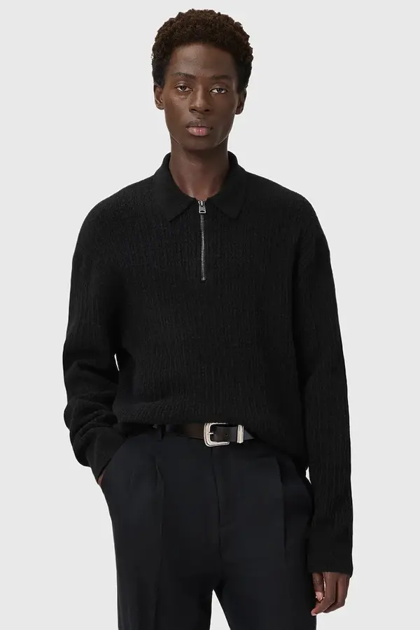 AllSaints Pulover z dodatkom alpake AllSaints JAKOB