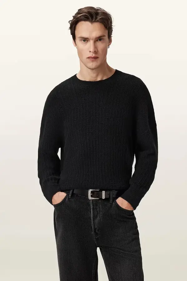 AllSaints Pulover z dodatkom alpake AllSaints JAKOB