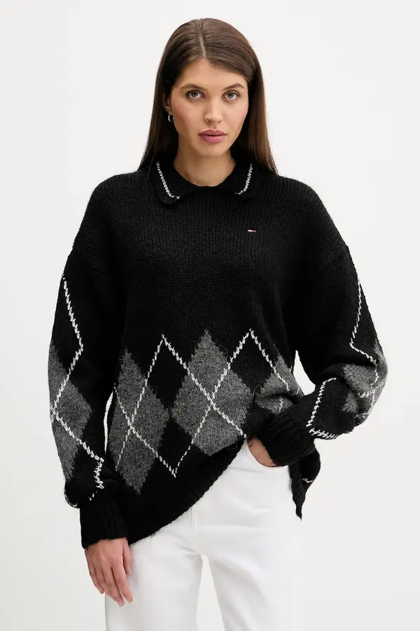 Tommy Jeans Pulover z dodatkom alpake Tommy Jeans
