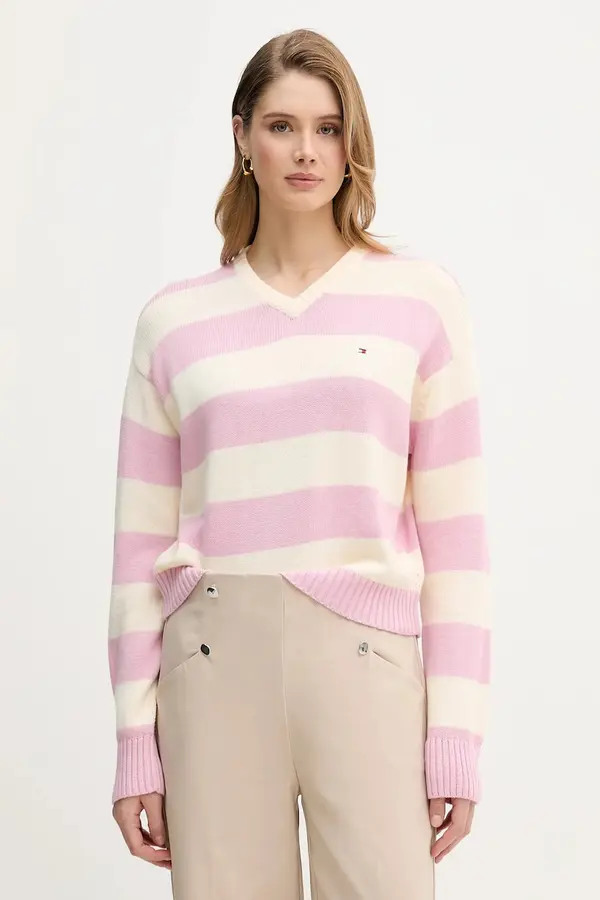 Tommy Hilfiger Pulover z dodatkom kašmirja Tommy Hilfiger