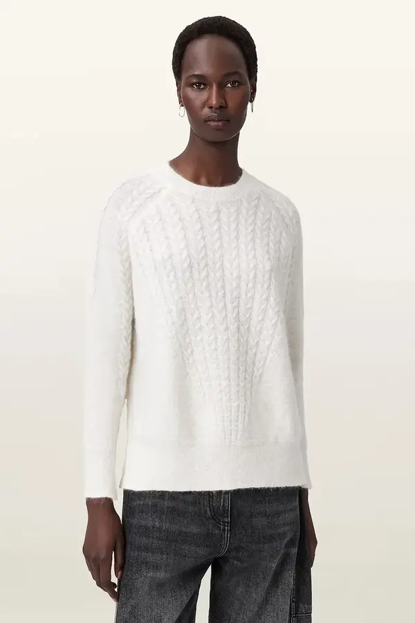 AllSaints Pulover z dodatkom moherja AllSaints KIT