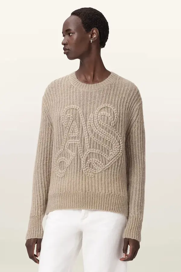 AllSaints Pulover z dodatkom volne AllSaints CHAIN