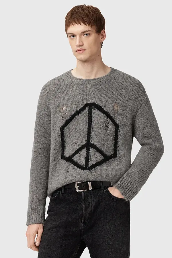 AllSaints Pulover z dodatkom volne AllSaints MESSAGE