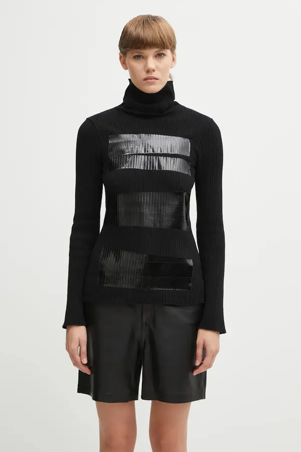 MM6 Maison Margiela Pulover z dodatkom volne MM6 Maison Margiela