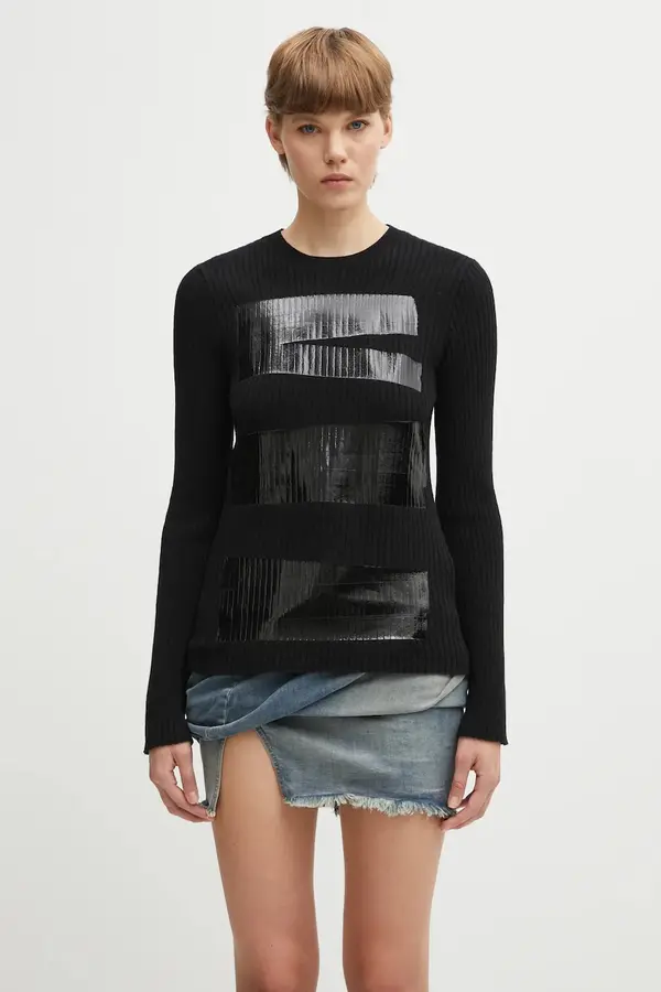 MM6 Maison Margiela Pulover z dodatkom volne MM6 Maison Margiela