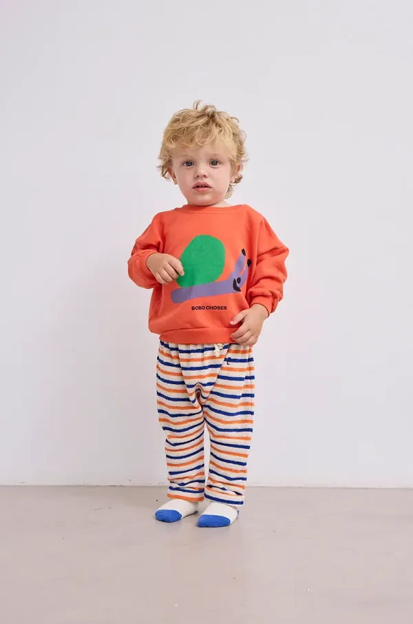 Bobo Choses Pulover za dojenčka Bobo Choses Funny Snail oranžna barva, 125AB118