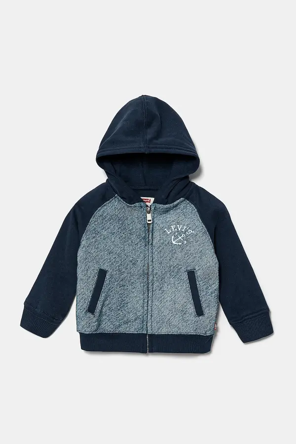 Levi's Pulover za dojenčka Levi's TROMPE LOEIL DENIM HOODIE