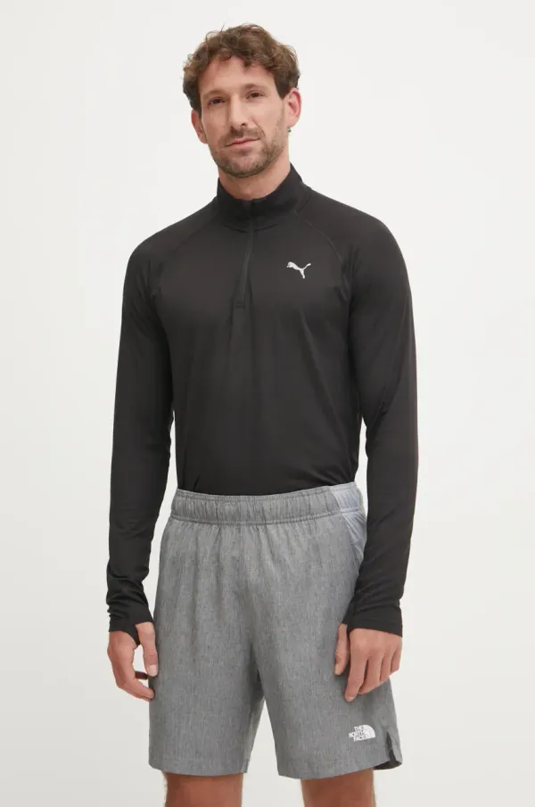 Puma Pulover za tek Puma Velocity Cloudspun črna barva, 526627