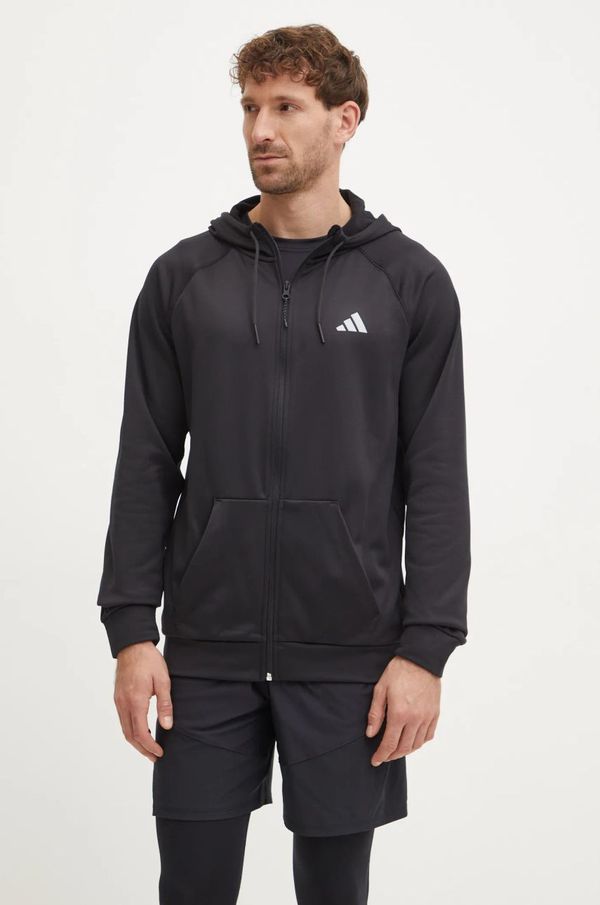 adidas Performance Pulover za vadbo adidas Performance Game and Go črna barva, s kapuco, IM7489