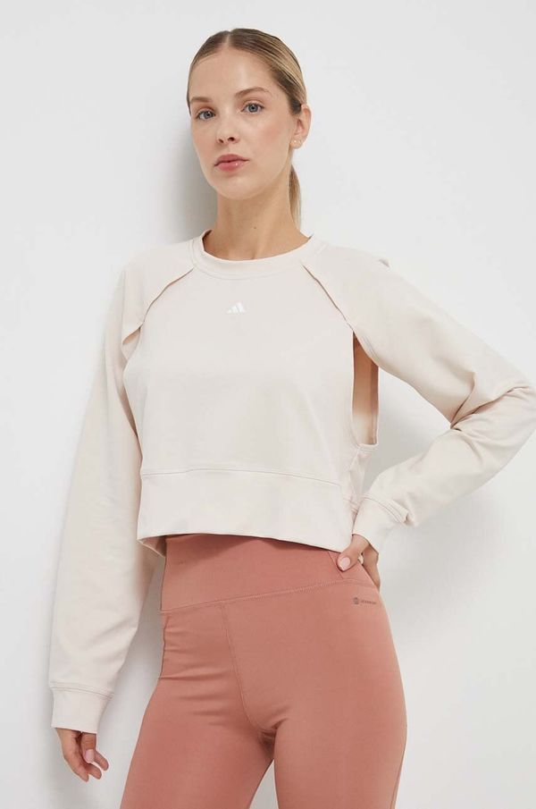 adidas Performance Pulover za vadbo adidas Performance Power bež barva