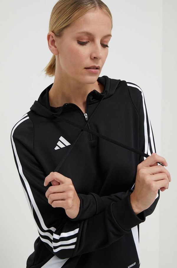 adidas Performance Pulover za vadbo adidas Performance Tiro24 črna barva, s kapuco