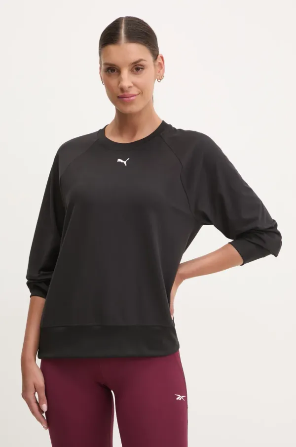 Puma Pulover za vadbo Puma Cloudspun črna barva, 526688