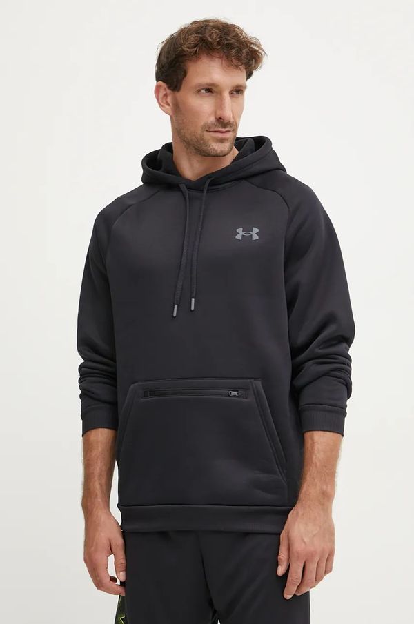 Under Armour Pulover za vadbo Under Armour Armour Fleece Pro Kanga črna barva, s kapuco, 1389342