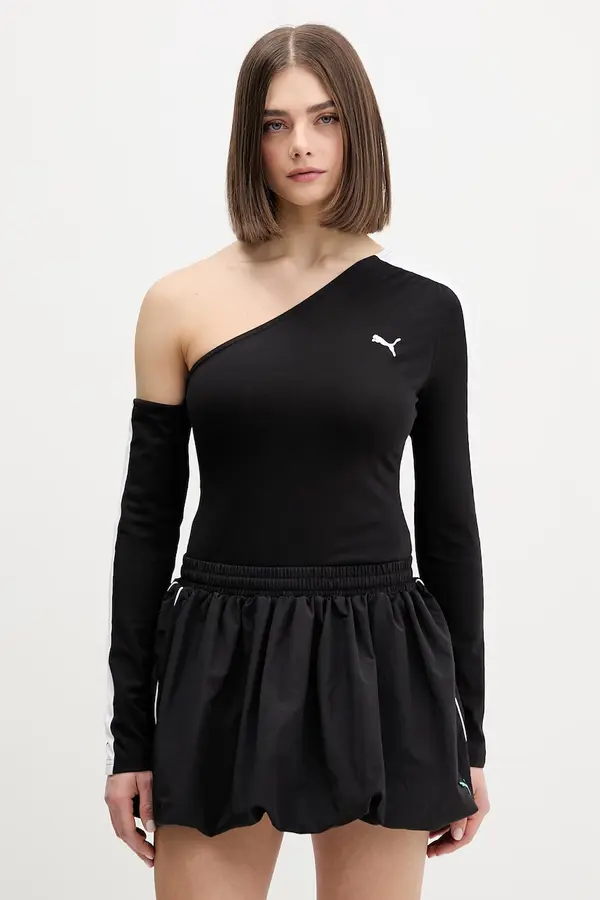 Puma Puma majica z dolgimi rokavi ženska z bombažem Asymmetric Longsleeve