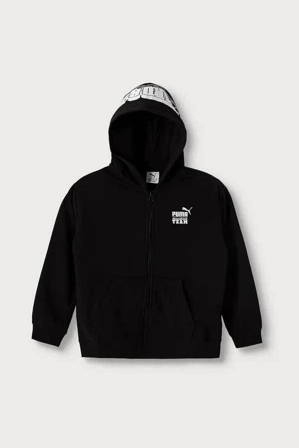 Puma Puma pulover s kapuco otroški z bombažem Mid90s Relaxed Full-Zip Hoodie TR B