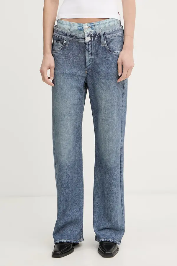 rag & bone Rag & Bone hlače s širokimi hlačnicami ženske bombažne Miramar