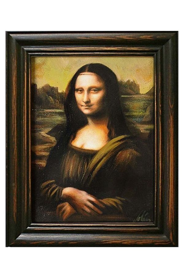 Inne Reprodukcija, naslikana z oljem, v okvirju  Leonardo Da Vinci, Mona Lisa
