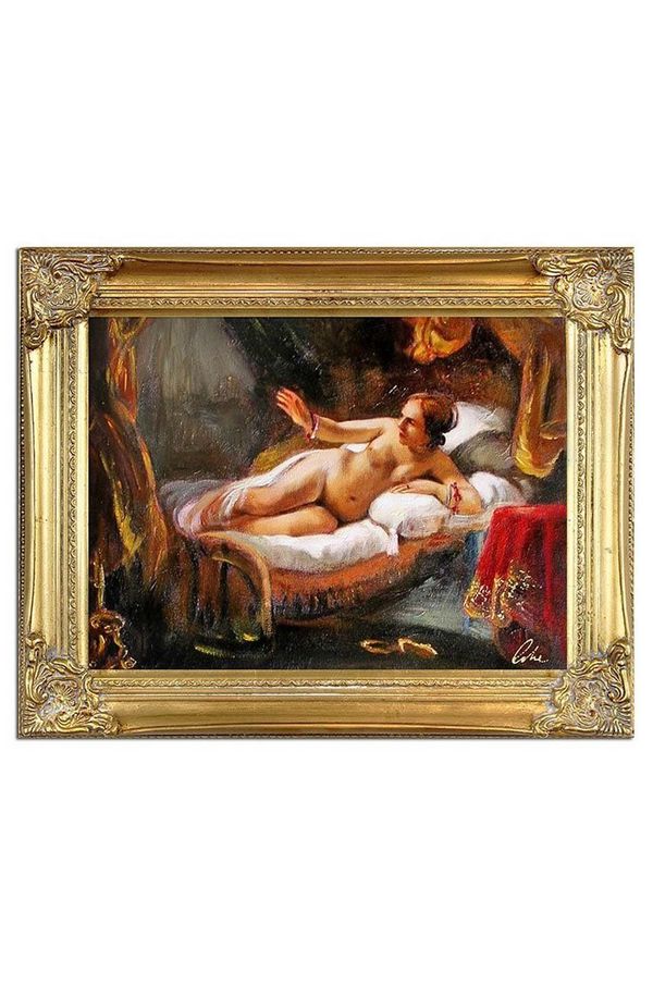 Inne Reprodukcija, naslikana z oljem, v okvirju Rembrandt, Danae