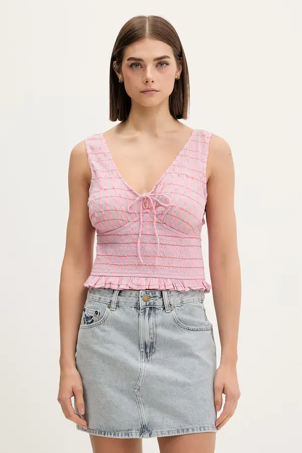 Rip Curl Rip Curl bluza z naramnicami ženska bombažna PARADISE CHECK TOP