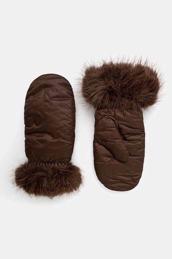 Answear Lab Rokavice Answear Lab ženski, rjava barva