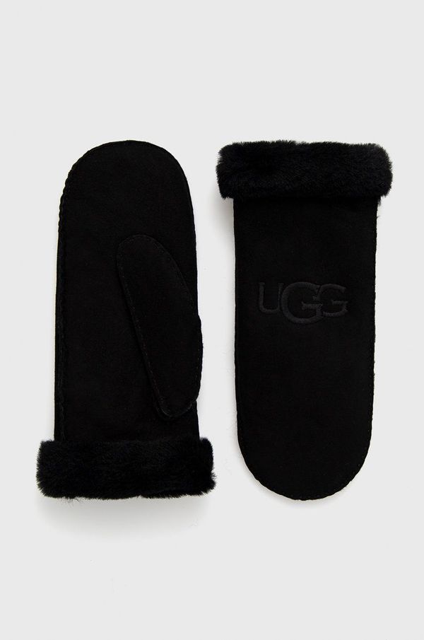 Ugg Rokavice iz semiša UGG žensko, črna barva