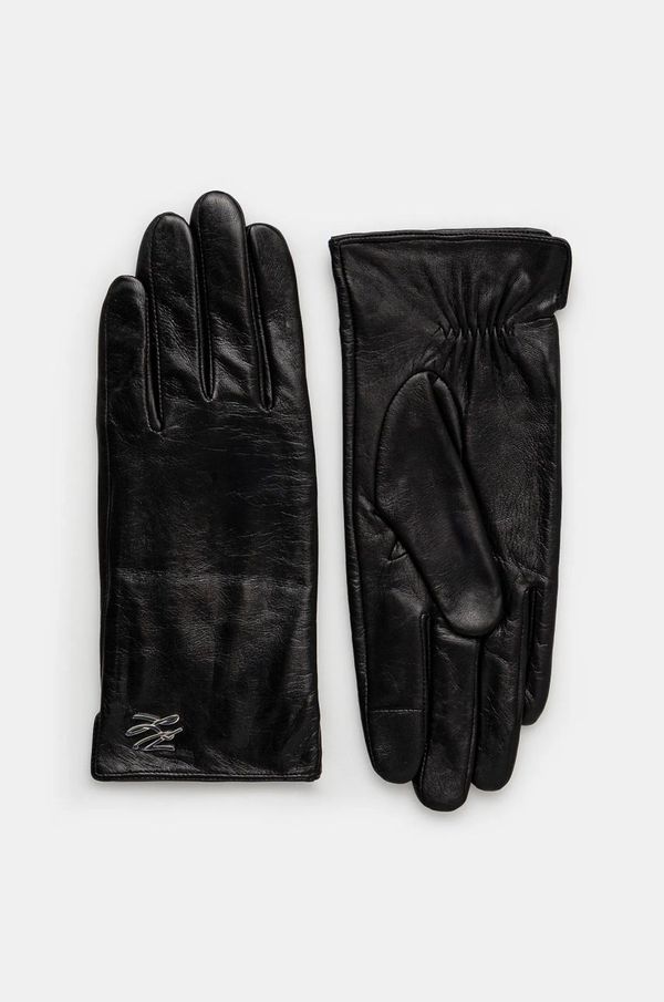 Karl Lagerfeld Rokavice Karl Lagerfeld ženske, črna barva, A1W33146