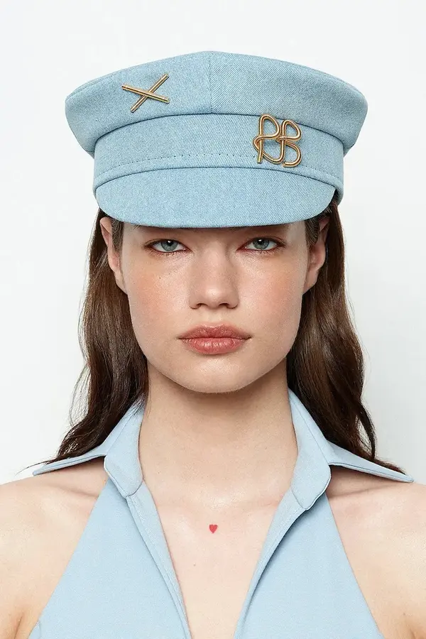 RUSLAN BAGINSKIY RUSLAN BAGINSKIY baretka s šiltom ženska jeans Denim Baker Boy Cap