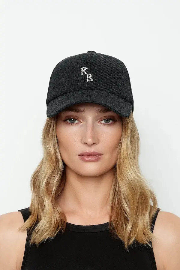RUSLAN BAGINSKIY Ruslan Baginskiy jeans baseball kapa Ruslan Baginskiy Crystal-embroidered Denim Baseball Cap
