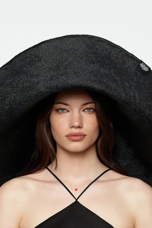 RUSLAN BAGINSKIY RUSLAN BAGINSKIY klobuk s širokim robom ženski pleten Foldable Hat