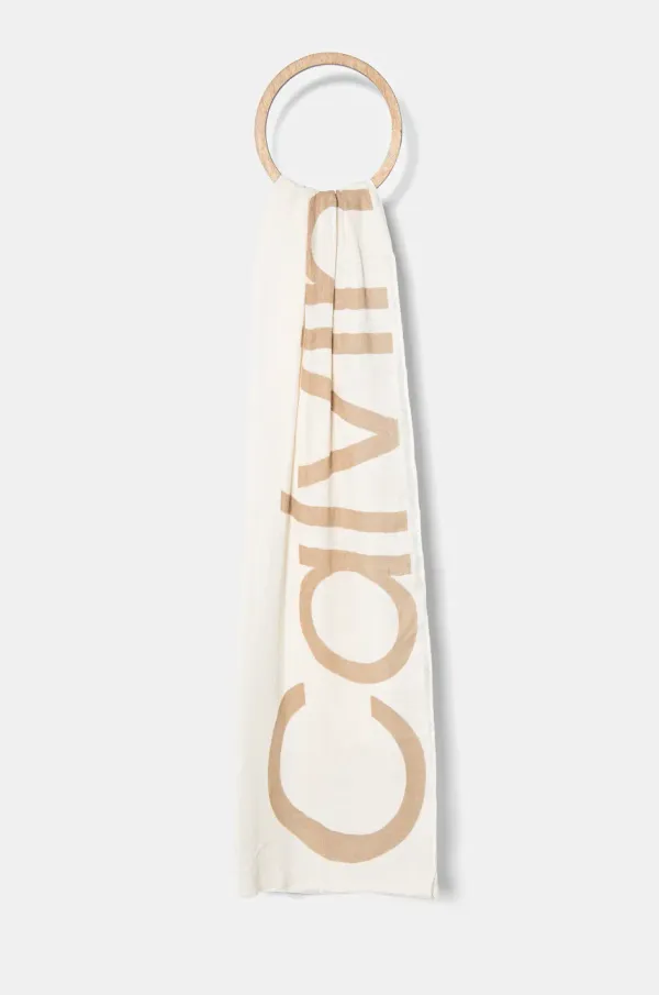 Calvin Klein Šal Calvin Klein ženski, bež barva, K60K612975