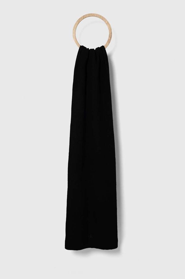 Calvin Klein Jeans Šal s primesjo volne Calvin Klein Jeans črna barva
